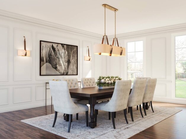 Saratoga oval pendant and matching wall sconces by Hubbardton Forge