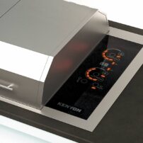 The Kenyon electric grill is paired with the Danver Cosmopolitan outdoor kitchen line.