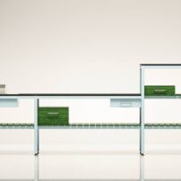 Sleek and customizable, the Cosmopolitan barbecue island by Danver