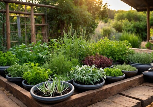 vegetables grown in pots