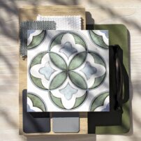 Painted limestone from the Artisan Collection in cypress finish by California-based Stone Impressions