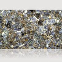 A slab of sliced amethyst, backlit for maximum appreciation, by Subh Gem Stones