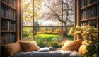 Expansive Windows and Built-In Bookshelves