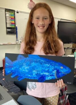 Faryn and her "Swimming Salmon"